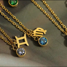 Load image into Gallery viewer, Birthstone and Zodiac Necklace