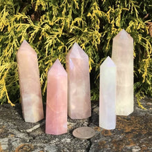Load image into Gallery viewer, Angel Aura Rose Quartz Cut Base Point
