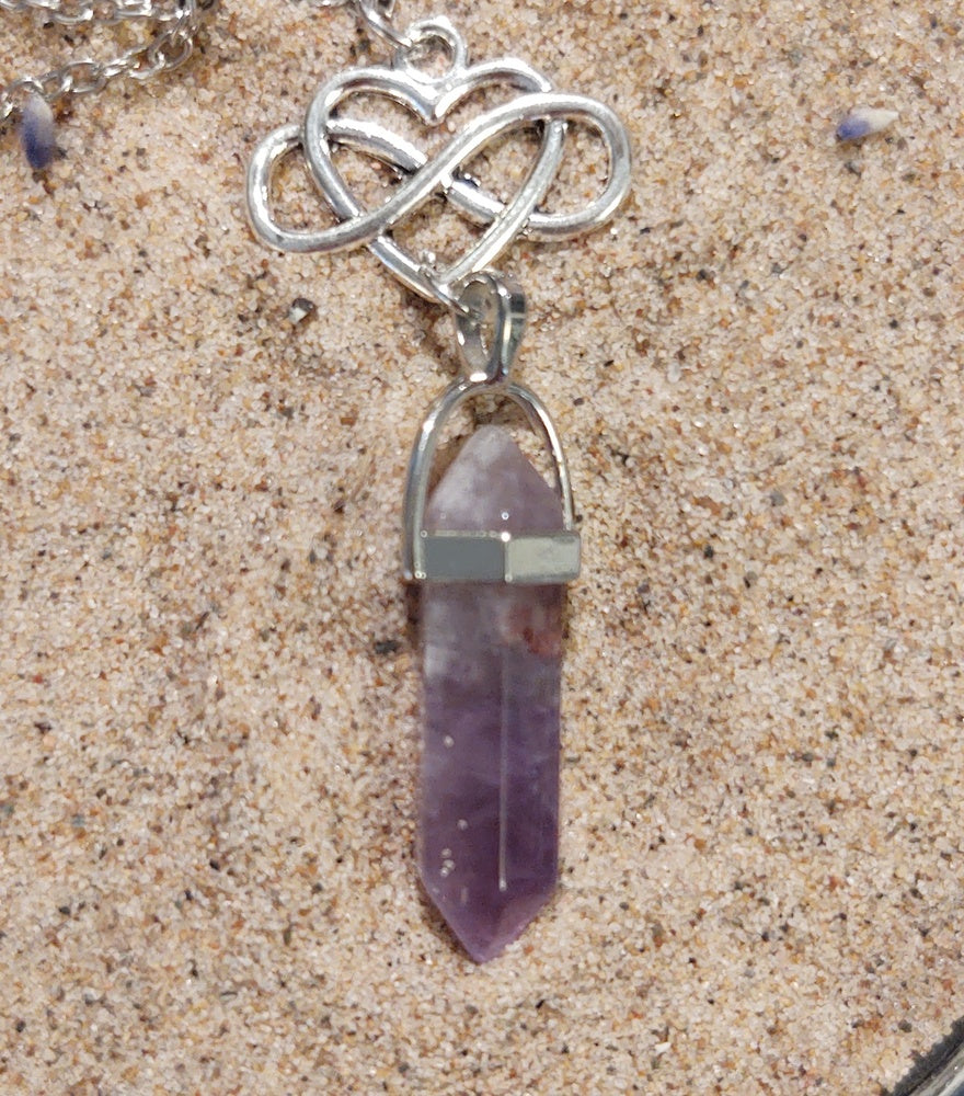 Amethyst Point Necklace with Charm
