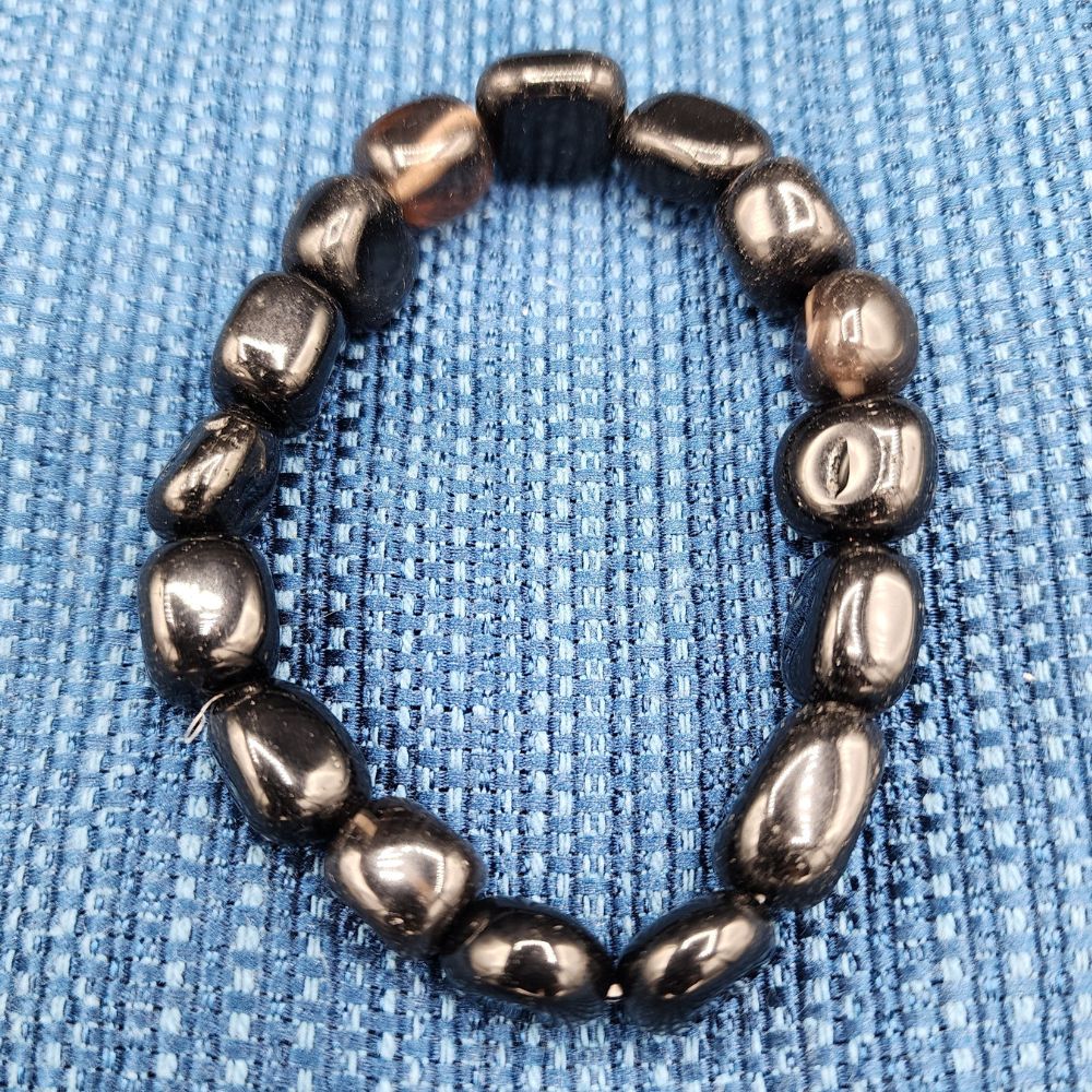 Black Obsidian Tumbled Stone Bracelet