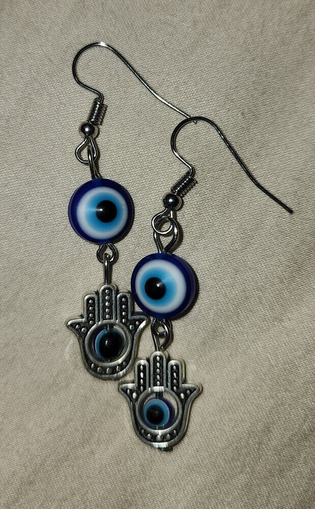 Evil Eye Earring with Hamsa