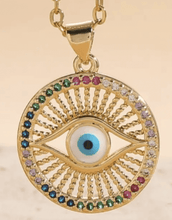 Load image into Gallery viewer, Evil Eye Necklace 14k Gold Plated
