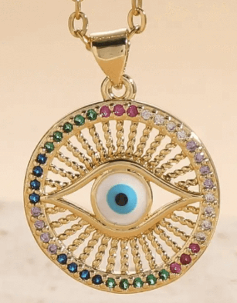 Evil Eye Necklace 14k Gold Plated