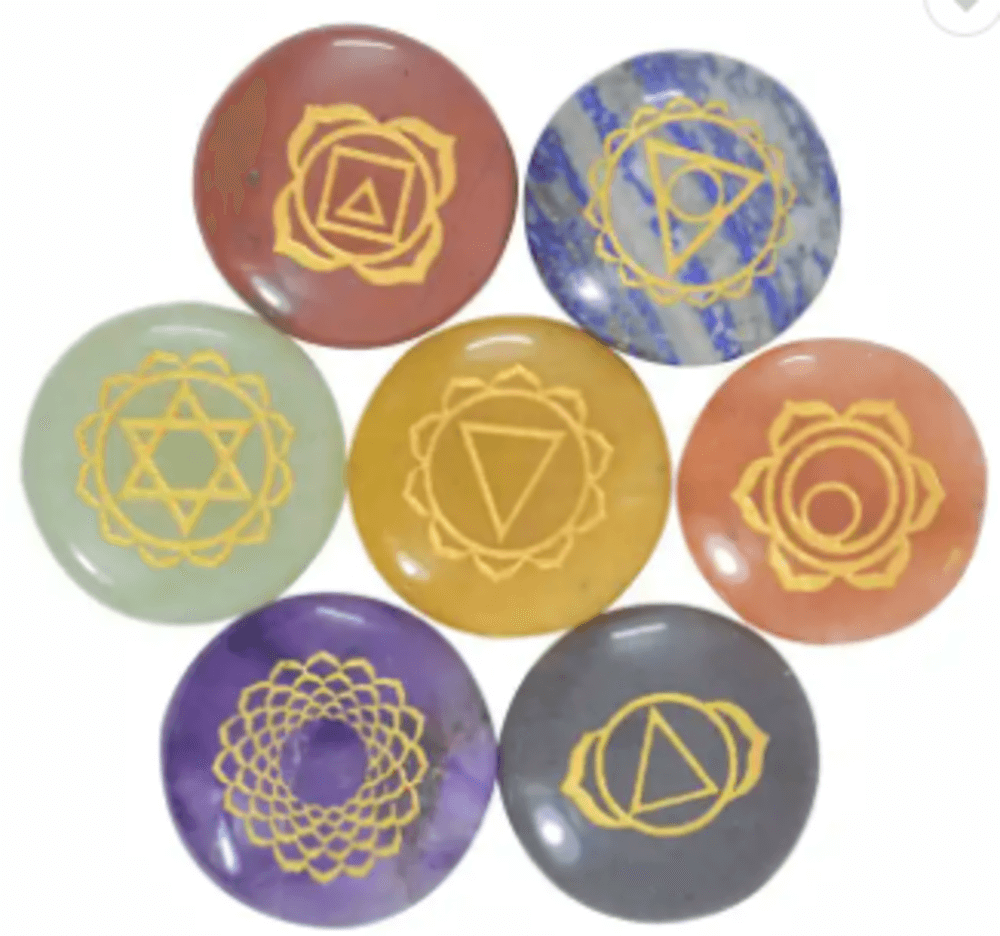 Chakra Stones with Gold Embossing