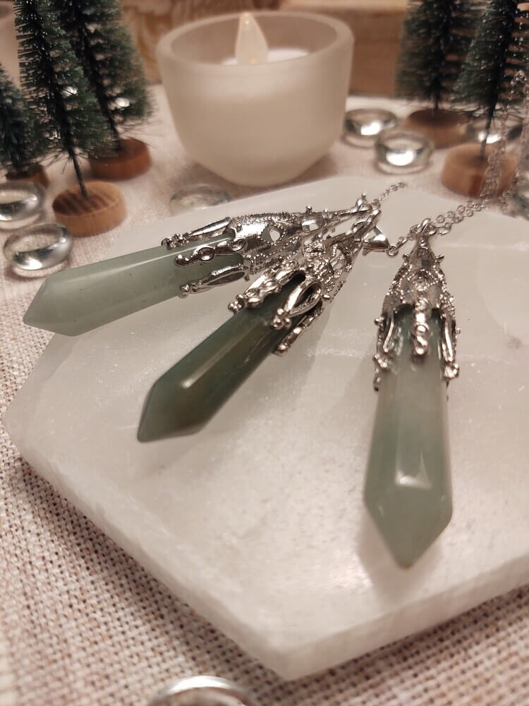 Green Aventurine Embellished Pendulum