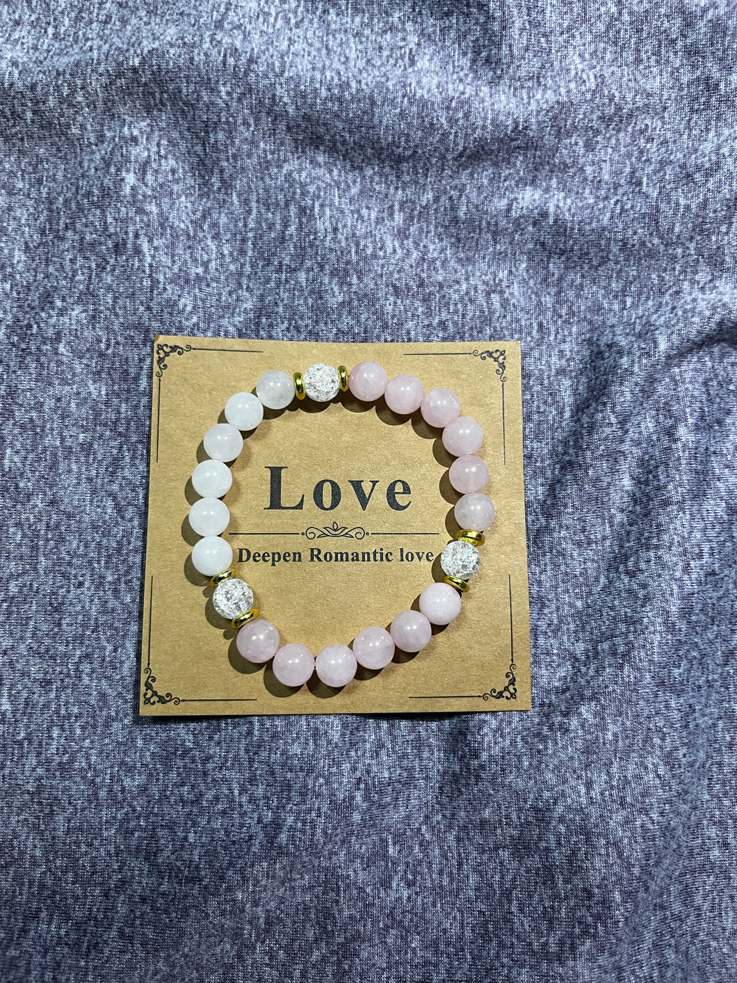 Rose Quartz/Crackle Quartz Bracelet