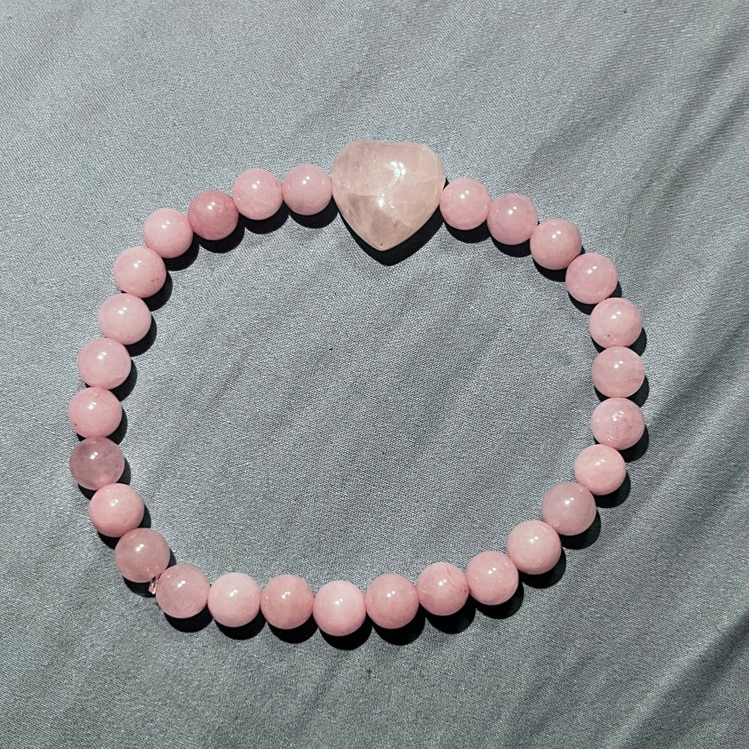 Rose Quartz Heart Bracelet