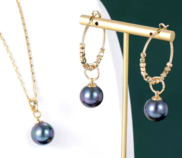 Pearl Earring and Necklace Set