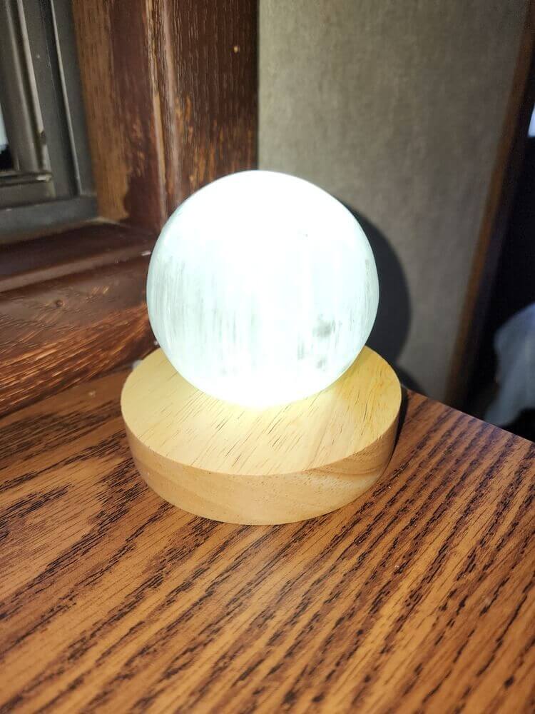 Selenite Sphere Lamp