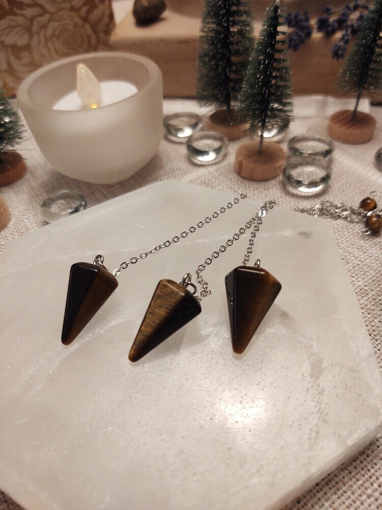 Tiger Eye Hexagonal Small Pendulum