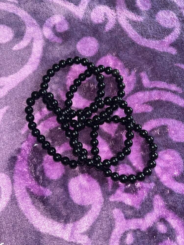 Black Obsidian Bead Bracelet