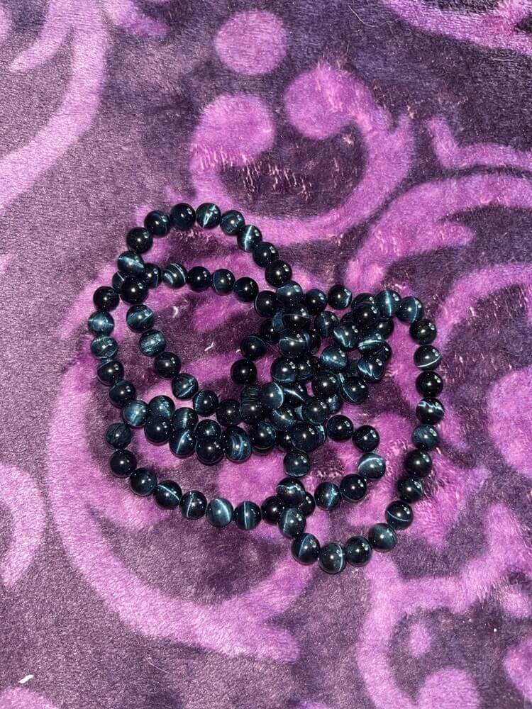 Blue Tiger Eye Bead Bracelet