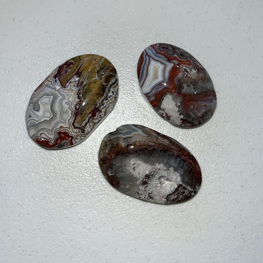 Mexican Crazy Lace Agate Palm Stone