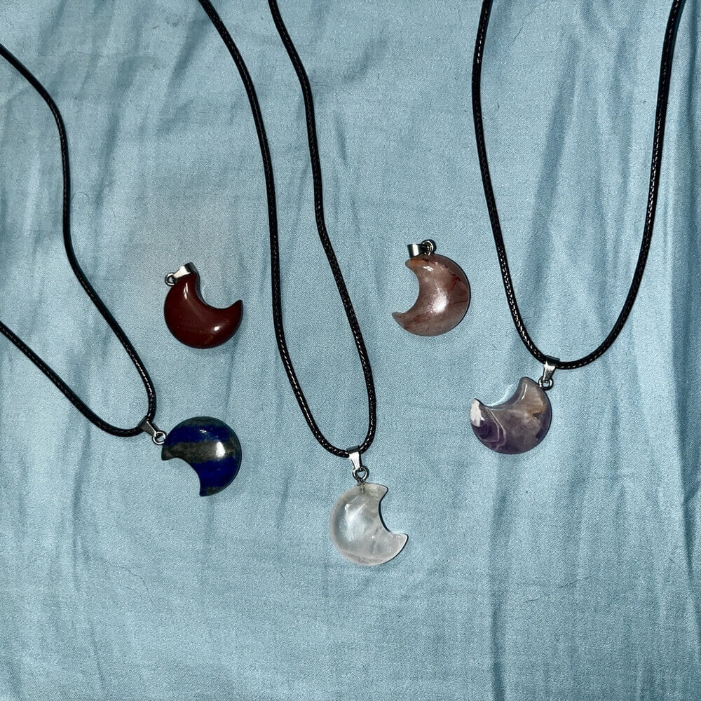 Gemstone Moon Necklace