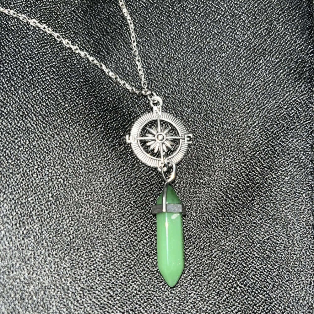 Green Aventurine Point Necklace with Charm