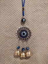 Load image into Gallery viewer, Evil Eye Hanger Round with Bells
