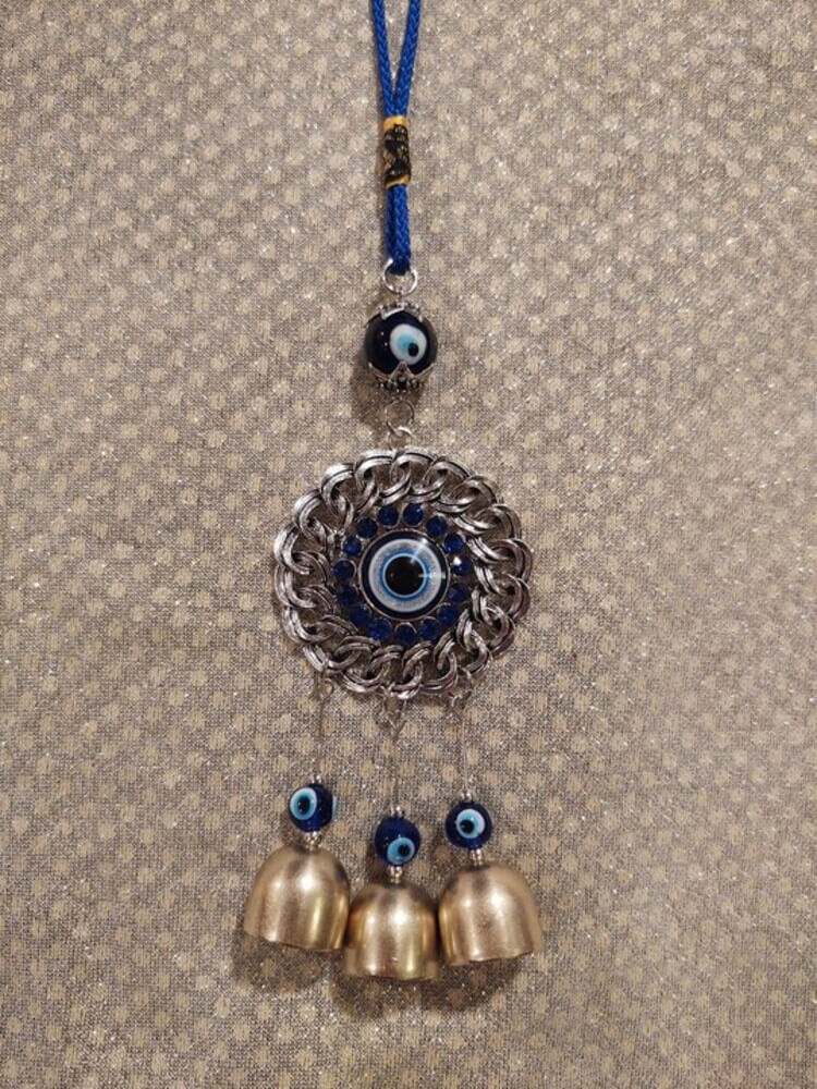 Evil Eye Hanger Round with Bells