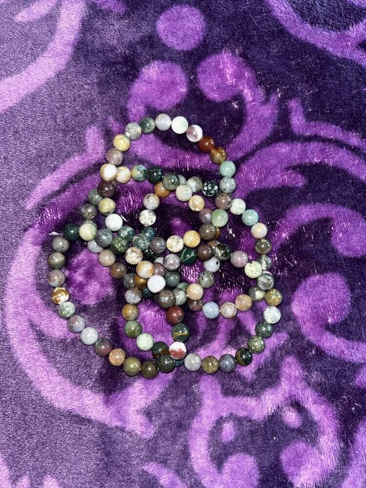 Indian Agate Bead Bracelet