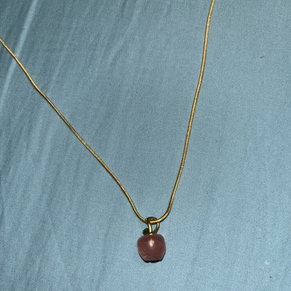 Strawberry Quartz Apple Necklace
