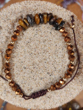 Load image into Gallery viewer, Faceted Bead and Chip Bracelet Adjustable
