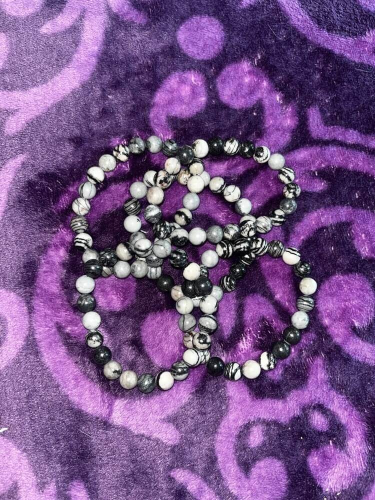 Zebra Jasper Bead Bracelet