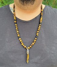 Load image into Gallery viewer, Tiger Eye and Black Onyx Necklace Adjustable/Non-adjustable
