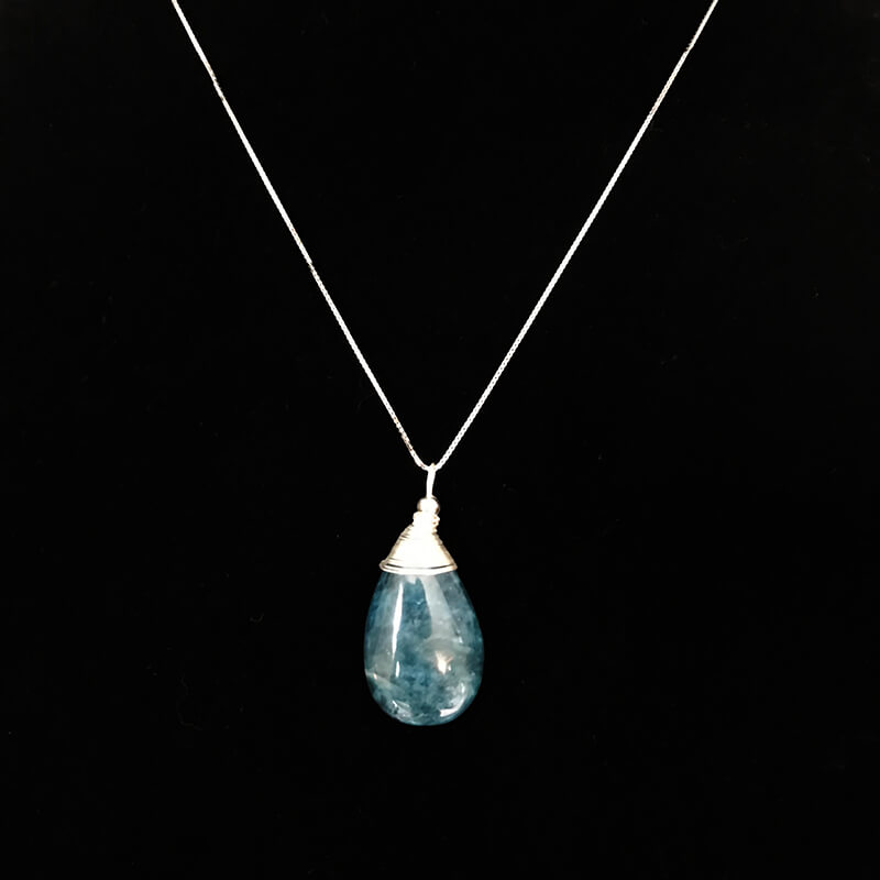 Blue Apatite Necklace Drop